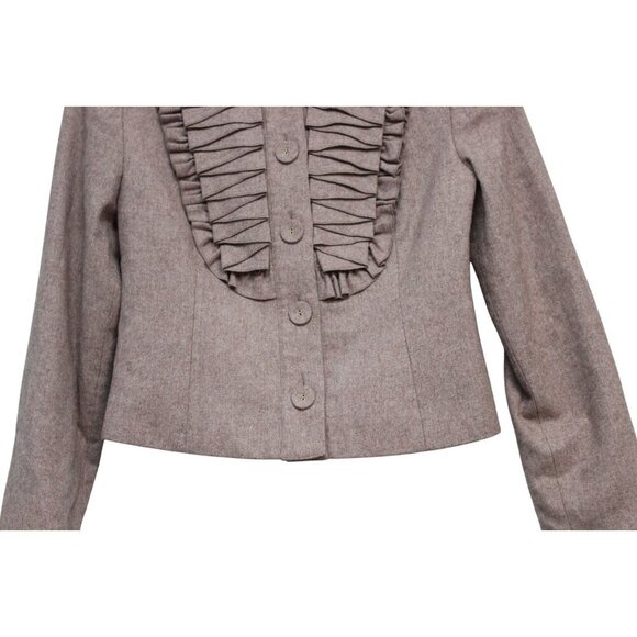 Anthropologie TABITHA Blazer Jacket Size 4 Wool Pleated Preppy Equestrian Office - Picture 3 of 15